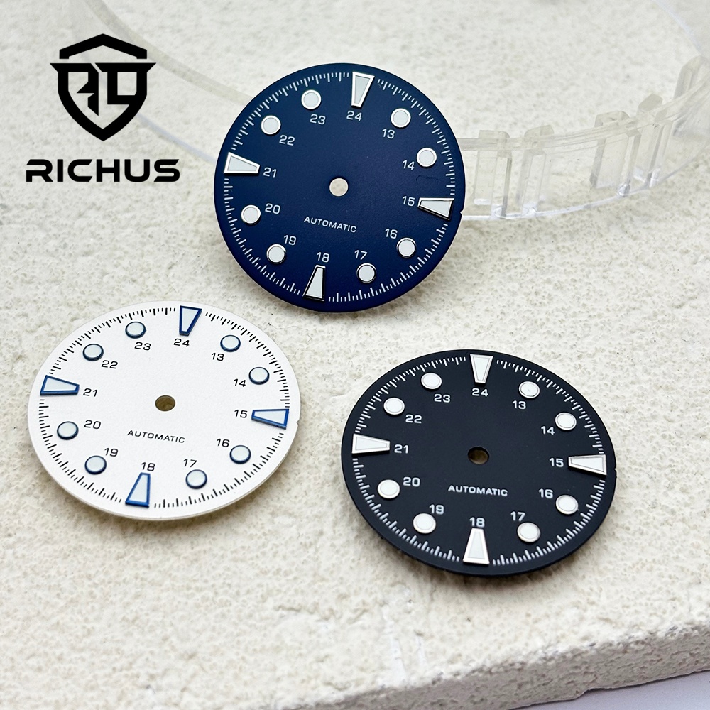 Luxury Watch With Green Dial - RICHUS 28.6mm Watch Dial with Green