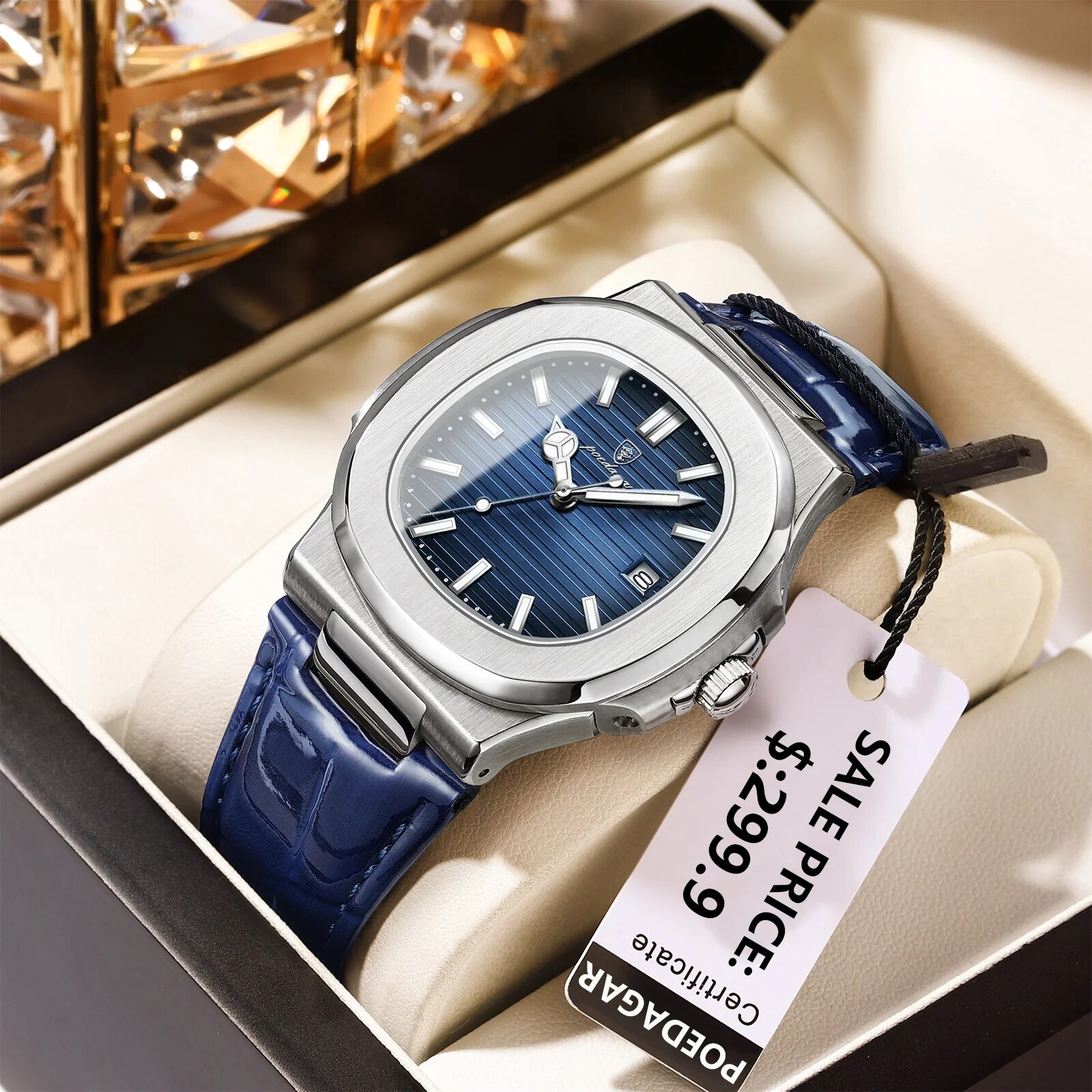 Best Luxury Quartz Watch - POEDAGAR Top Luxury Square Man Watch