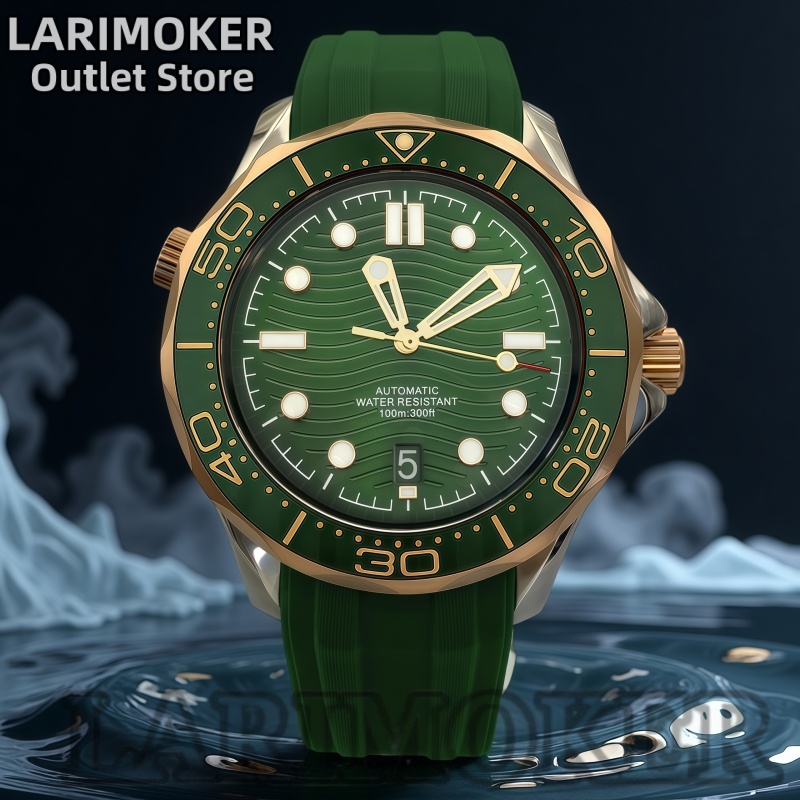 Luxury Watch With Green Dial - LARIMOKER 41mm Men's Luxury Automatic Watch