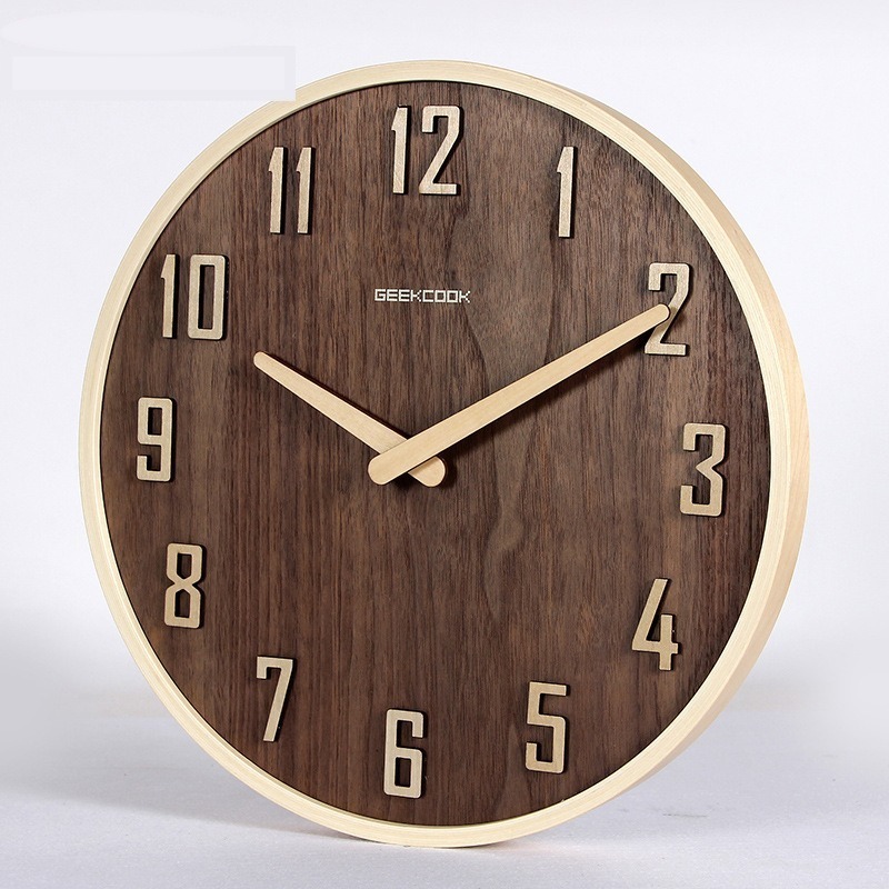 Luxury Watch Wall Clock - Walnut Wood Wall Clock Vintage Retro