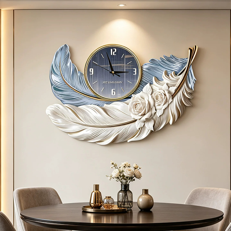 High-end Feather Design Wall C - Luxury Watch Wall Clock 评论和价格