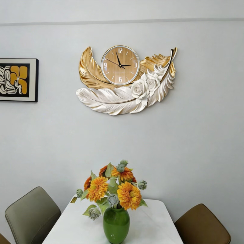 High-end Feather Design Wall C - Luxury Watch Wall Clock 评论和价格