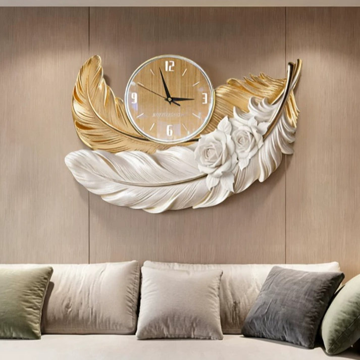 High-end Feather Design Wall C - Luxury Watch Wall Clock 评论和价格