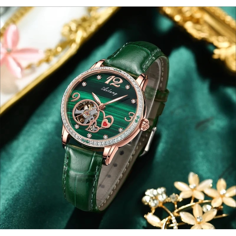 AILANG Luxury Women Skeleton A - Luxury Watch With Green Dial 评论和价格