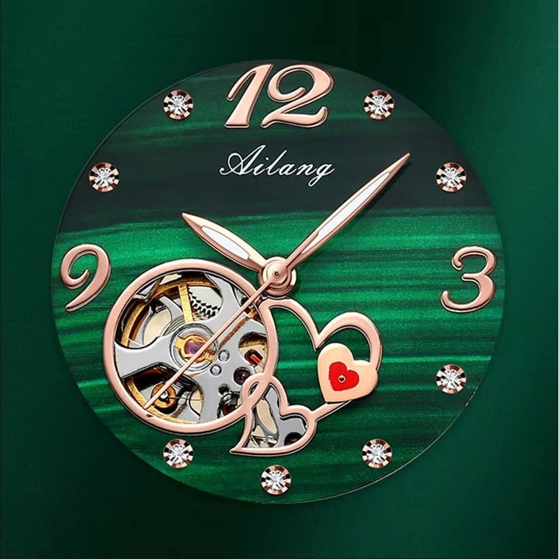 AILANG Luxury Women Skeleton A - Luxury Watch With Green Dial 评论和价格