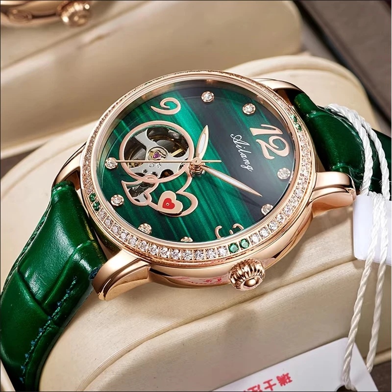 AILANG Luxury Women Skeleton A - Luxury Watch With Green Dial 评论和价格