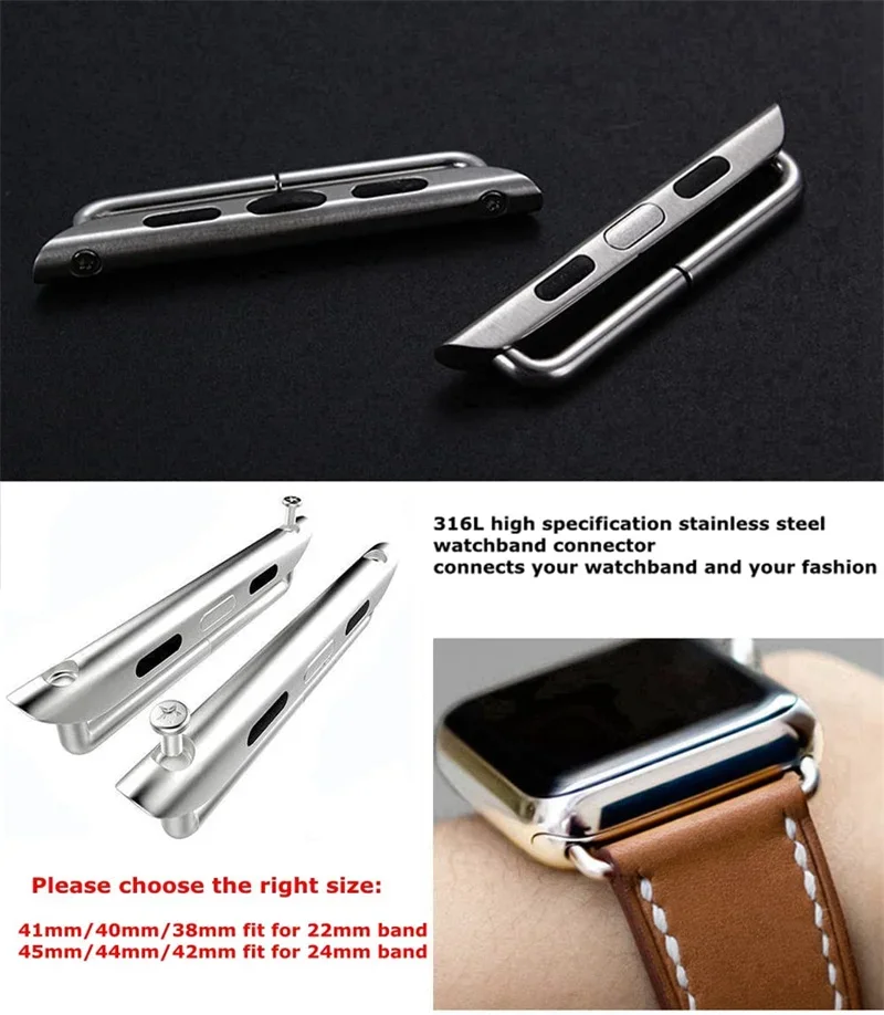 2pcs Connector Adapter for App - Luxury Watch Apple Bands 评论和价格