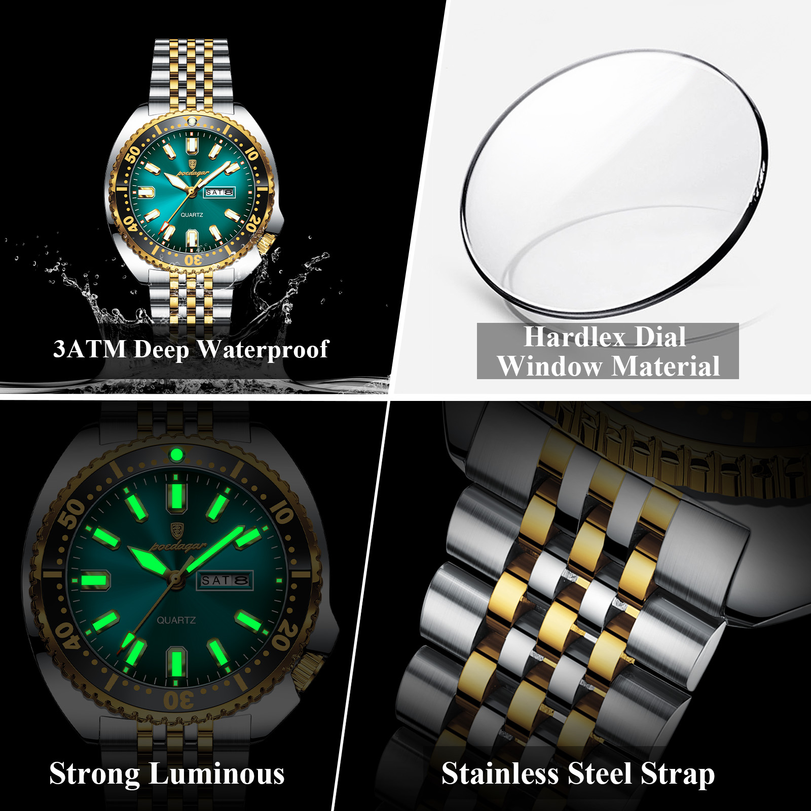 POEDAGAR Top Original Men Wris - Luxury Watch Hublot 评论和价格