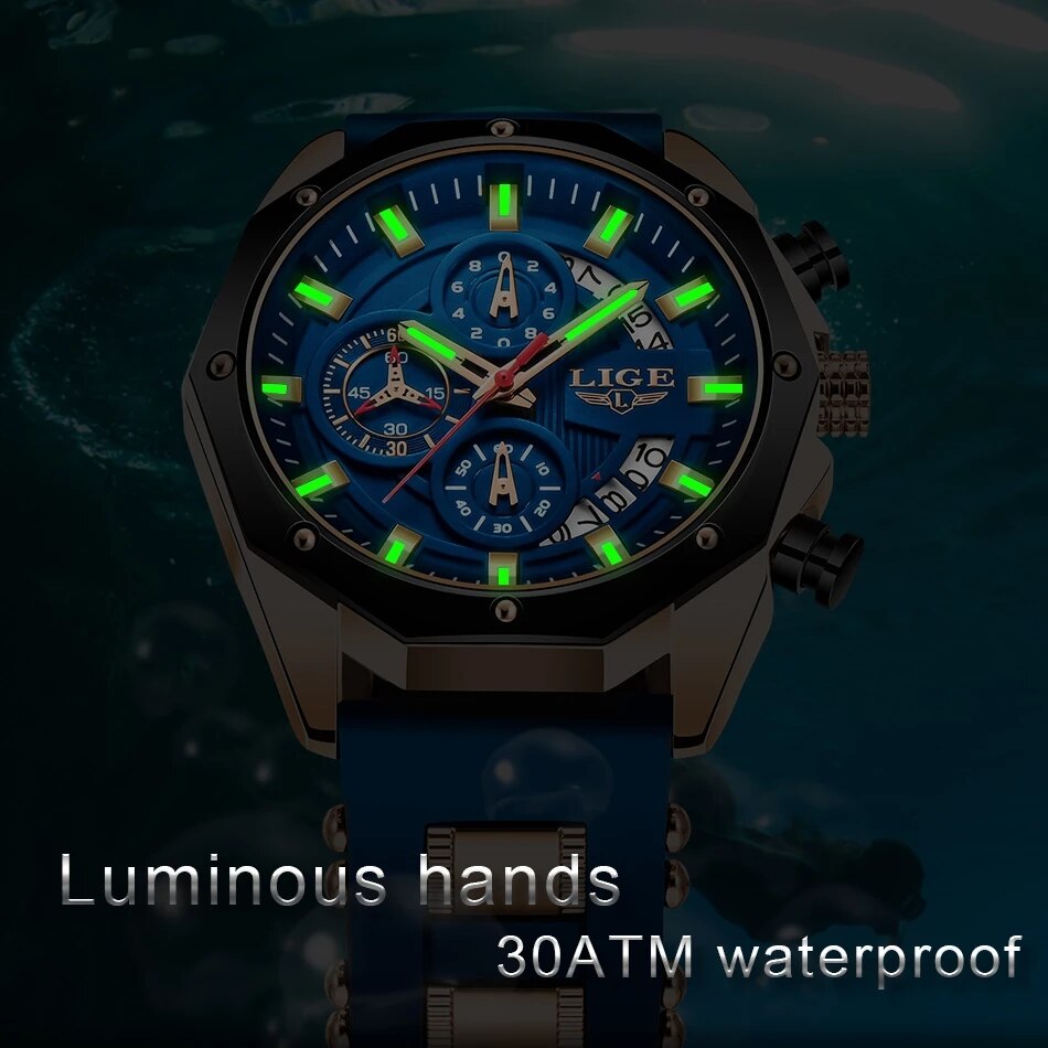 LIGE Fashion Men Watches Top B - Luxury Watch Investment 评论和价格