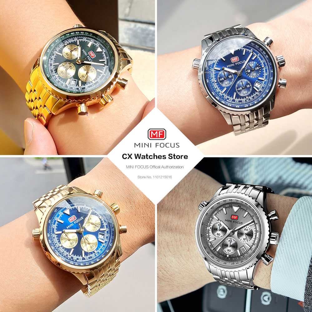MINI FOCUS Silver Blue Quartz  - Luxury Watch Hublot 评论和价格