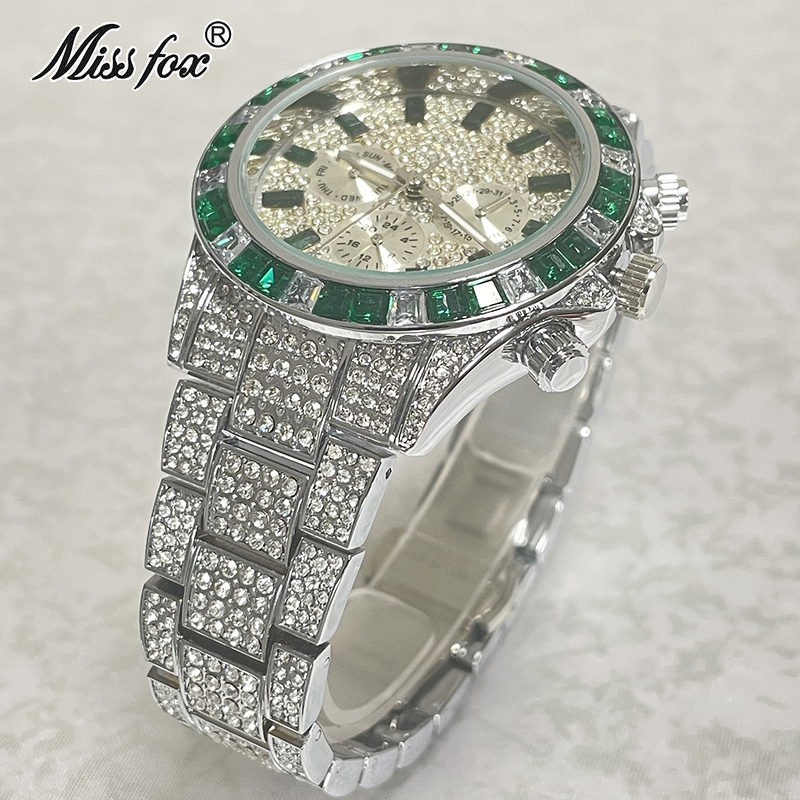 Luxury Brand MISSFOX Sliver Gr - Sapphire Crystal Display 评论和价格