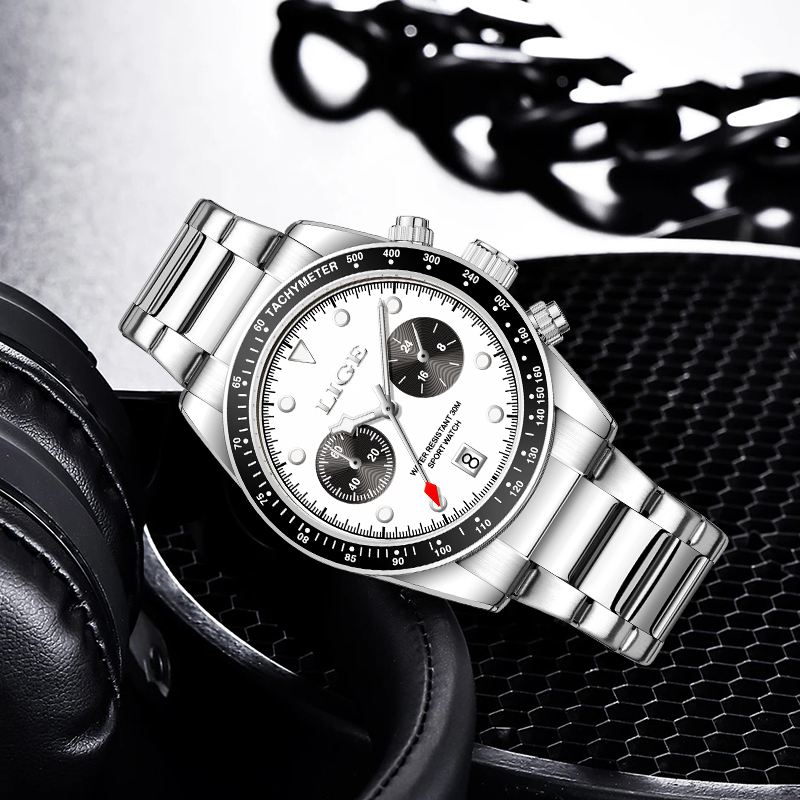 LIGE Brand Fashion Man Watch L - Luxury Watch Low Price 评论和价格