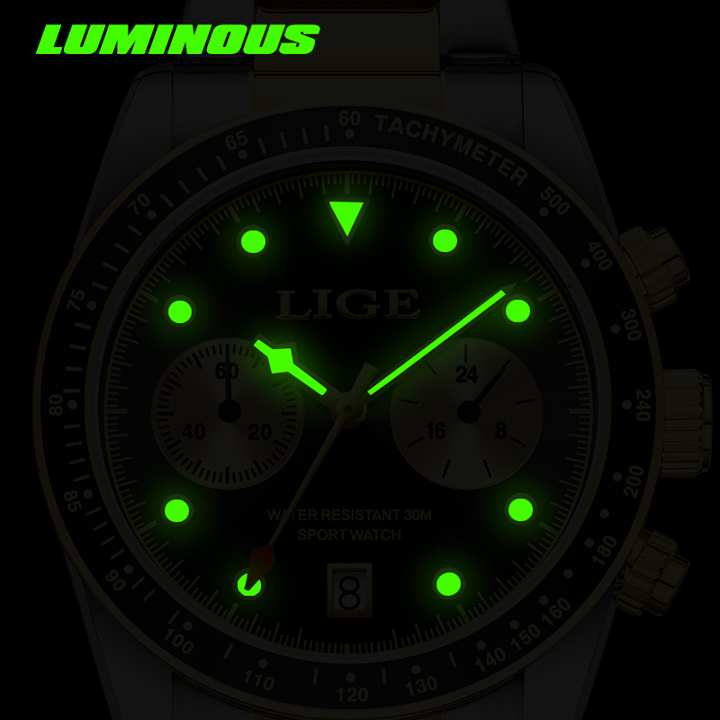 LIGE Brand Fashion Man Watch L - Luxury Watch Low Price 评论和价格