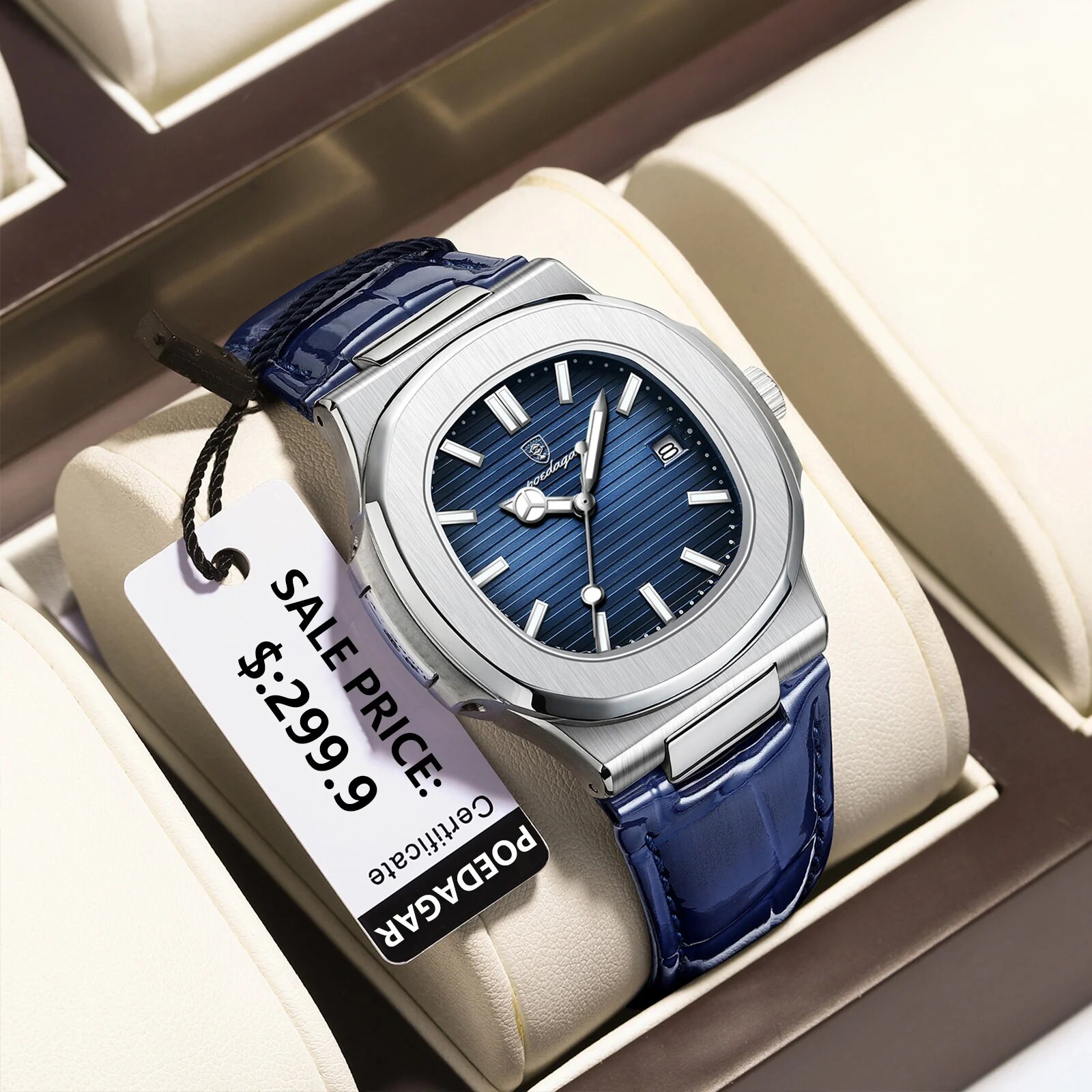 POEDAGAR Top Luxury Square Man - Best Luxury Quartz Watch 评论和价格
