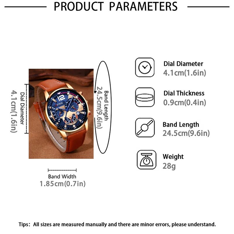 2PCS Set Fashion Mens Calendar - Luxury Watch Cheap 评论和价格