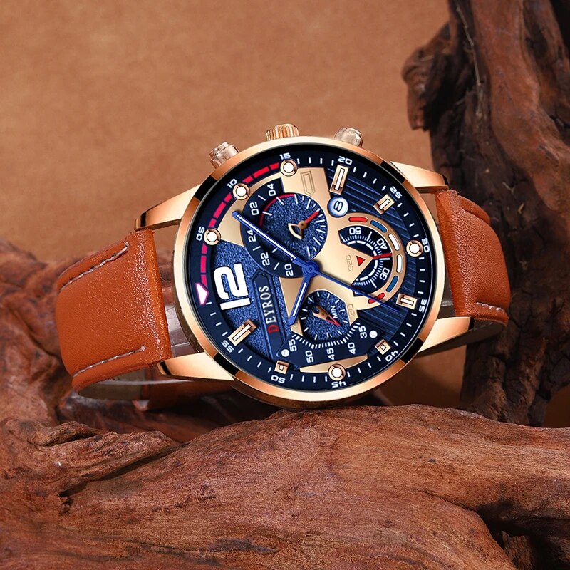 2PCS Set Fashion Mens Calendar - Luxury Watch Cheap 评论和价格