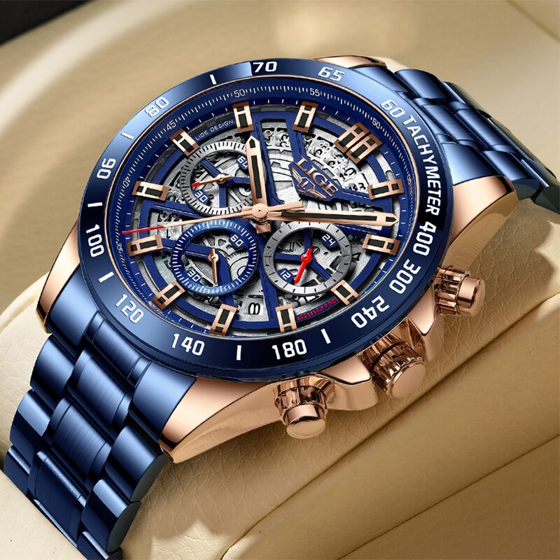 LIGE 2024 New Men Watch Top Br - Luxury Watch Low Price 评论和价格