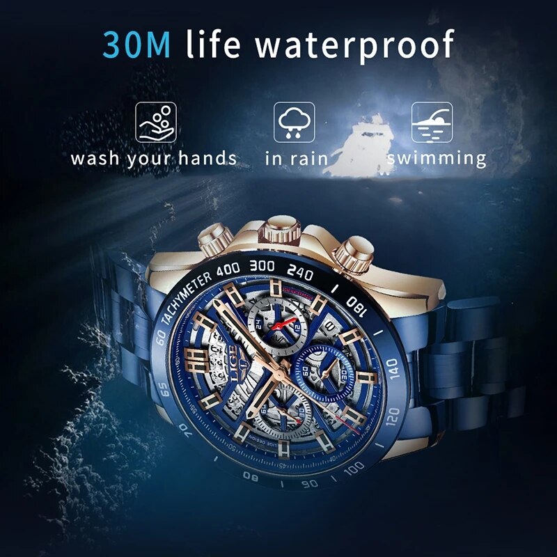 LIGE 2024 New Men Watch Top Br - Luxury Watch Low Price 评论和价格