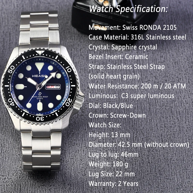 HEIMDALLR New Men Watch Swiss  - Sapphire Crystal Display 评论和价格
