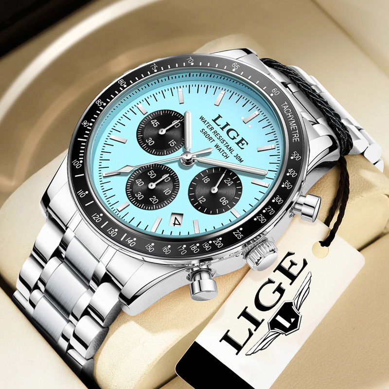 LIGE Top Brand Luxury New Men  - Luxury Watch Low Price 评论和价格