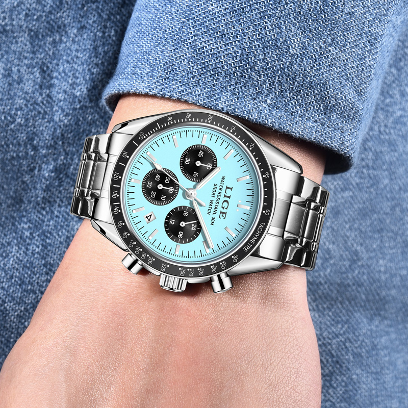 LIGE Top Brand Luxury New Men  - Luxury Watch Low Price 评论和价格