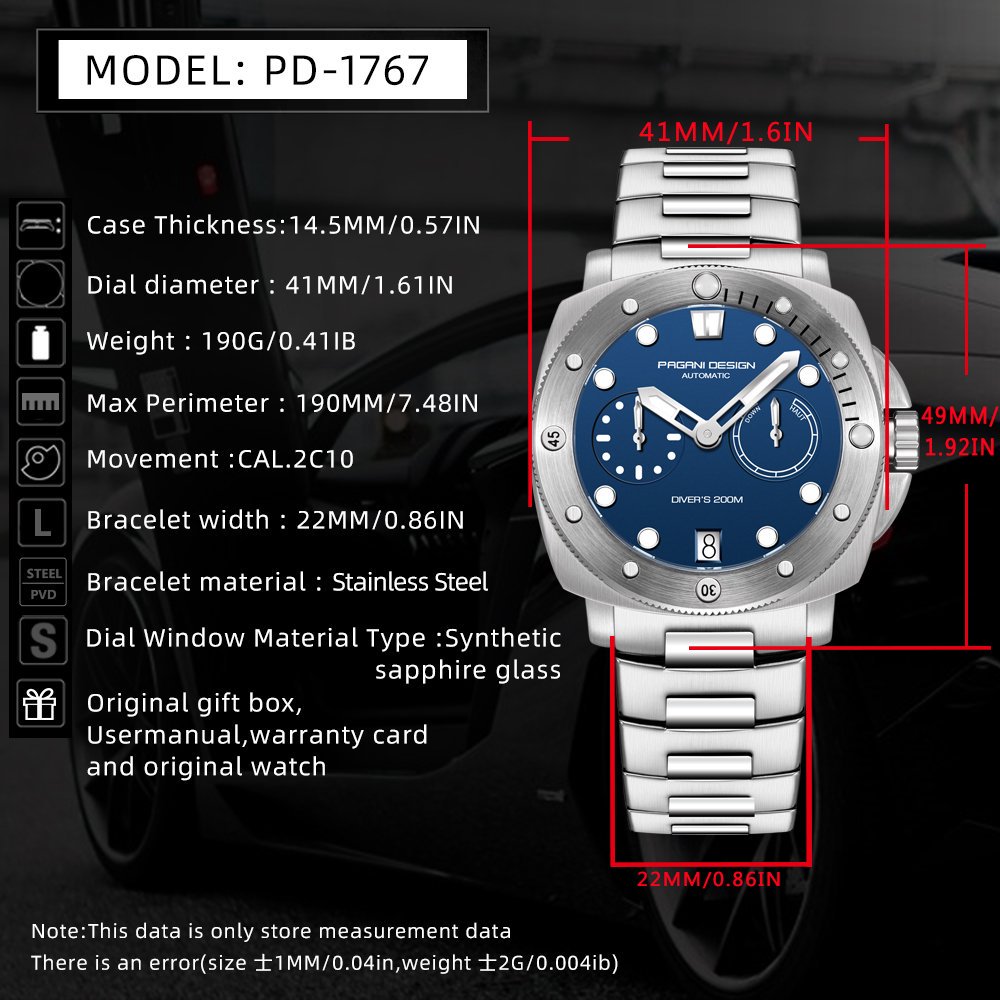 PAGANI DESIGN Top Brand Men's  - Luxury Watch Box 评论和价格