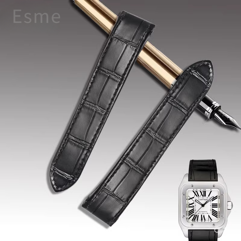 Cowhide Watch Strap for Cartie - Cartier Watch Santos 评论和价格