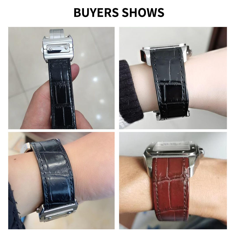 Cowhide Watch Strap for Cartie - Cartier Watch Santos 评论和价格