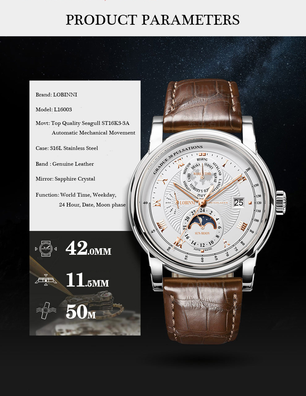 LOBINNI Men Watch Luxury Brand - Luxury Watch Brands In World 评论和价格