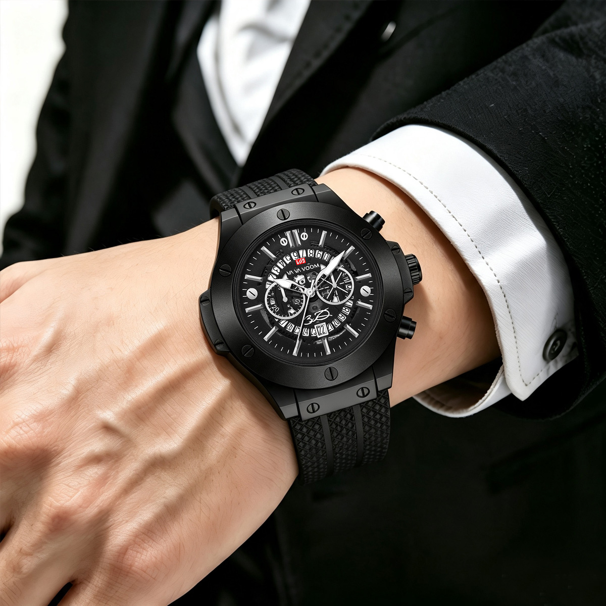 Black Silicone Mens Hand 46mm  - Luxury Watch Hublot 评论和价格