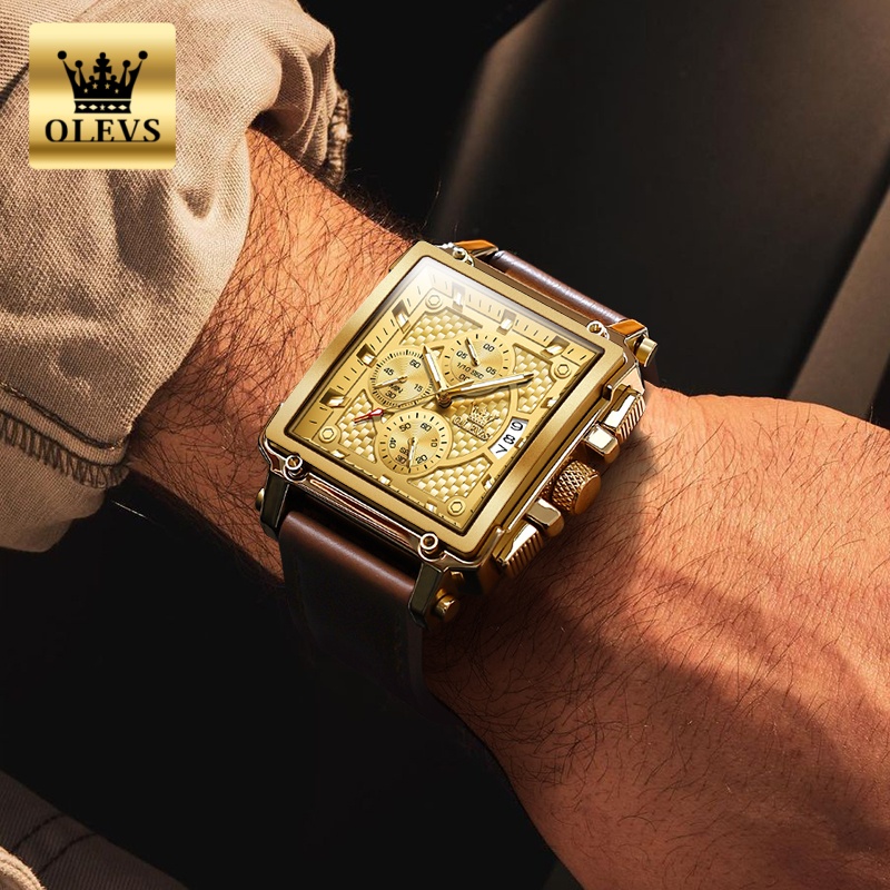OLEVS Brand Mens Watches Water - Luxury Watch Square 评论和价格