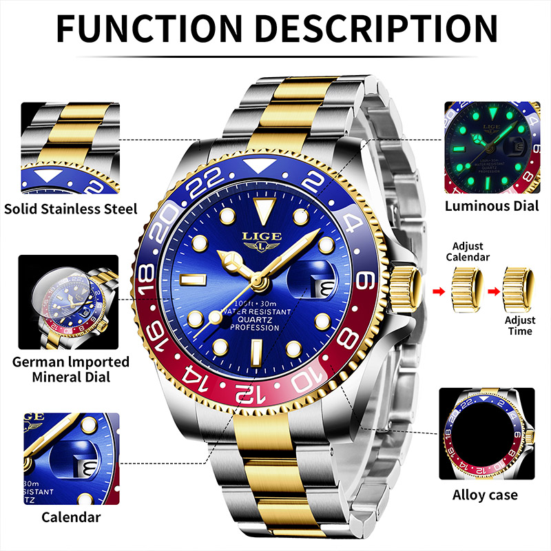 LIGE 2025 brand new men's watc - Luxury Watch Low Price 评论和价格
